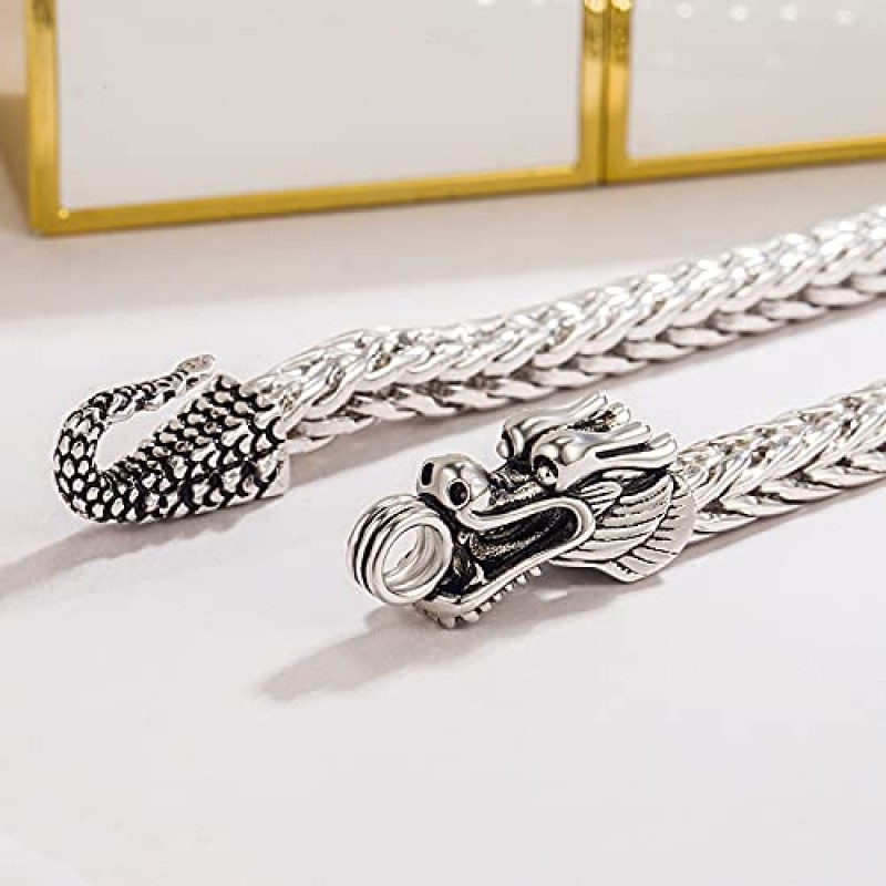 H & Beautimer 남자 925 스털링 실버 드래곤 체인 목걸이 패션 5MM-20 22 