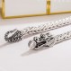 H & Beautimer 남자 925 스털링 실버 드래곤 체인 목걸이 패션 5MM-20 22 "24" 26 "단단한 두꺼운 squareLink 초커 소년 황금 보석 선물