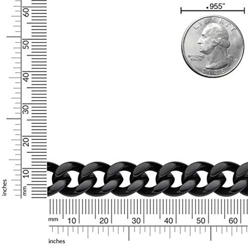 남성용 메트로 주얼리 헤비 커브 체인 목걸이 및 팔찌 세트 스테인레스 스틸 블랙 또는 옐로우 골드 이온 도금 20~30 및 9인치 길이 폴드 오버