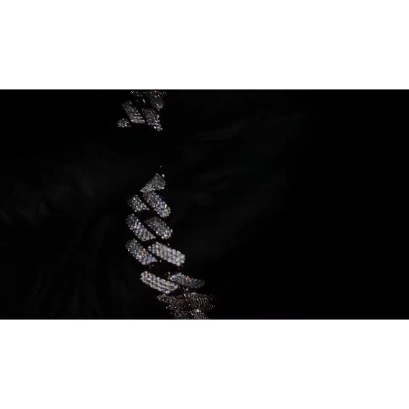 OLVLUS 20mm 아이스 아웃 쿠바 링크 체인 14K 화이트 골드 도금 다이아몬드 체인 목걸이 블링 5A + 큐빅 지르코니아 두꺼운 쿠바 링크 초커 체인 목걸이 남성과 여성을위한 럭셔리 힙합 쥬얼리