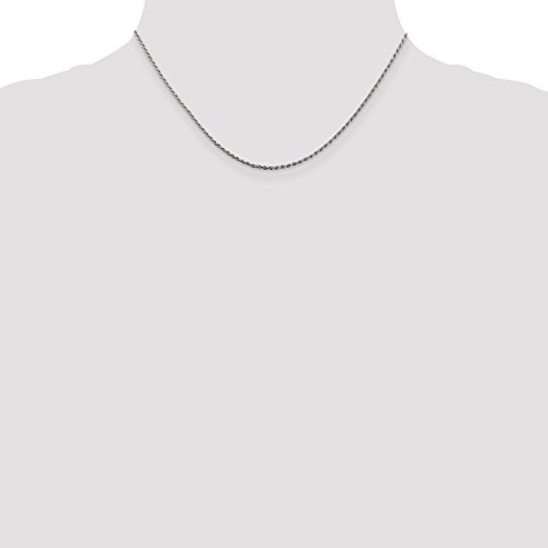 솔리드 925 스털링 실버 1.5mm 다이아몬드 컷 로프 체인 목걸이