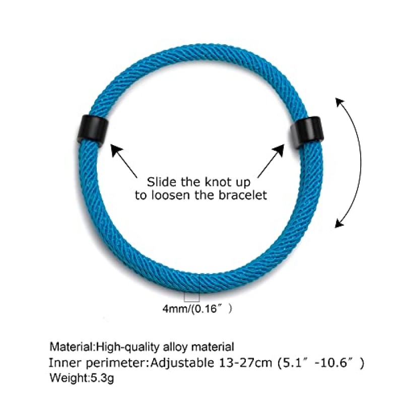 TempBeau 해상 땋은 밧줄 팔찌 세트 - 6개 조절 가능한 땋은 코드 팔찌, 수제 해군 해양 끈 팔찌, 남성 여성 땋은 팔찌 선물