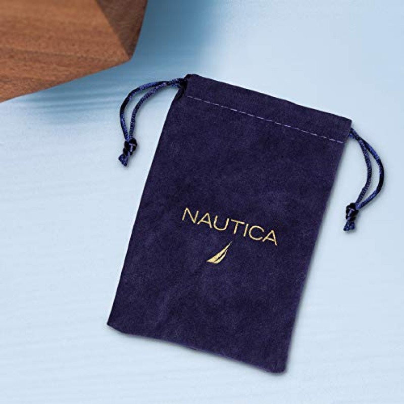 Nautica 남성용 팔찌 – 여성용 스테인레스 스틸 마이애미 쿠바 플랫 링크 커브 체인 팔찌