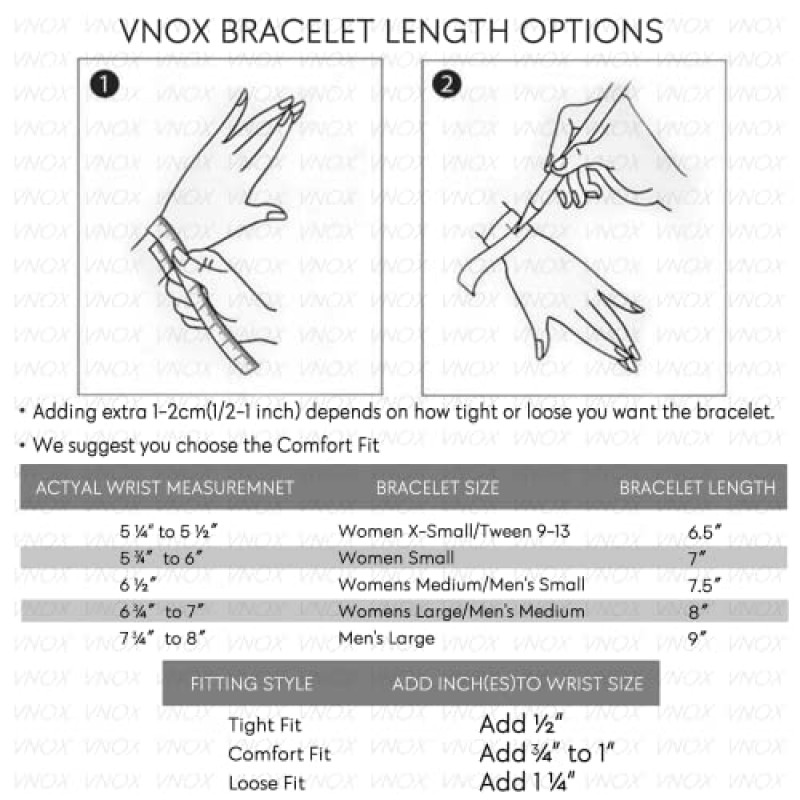 남성 여성을위한 VNOX 2 Pcs 체인 팔찌 - 남성 여성을위한 견고한 스테인레스 스틸 커브 폭 쿠바 링크 체인 팔찌 세트, 6.5/7/7.4/8.2/9 인치