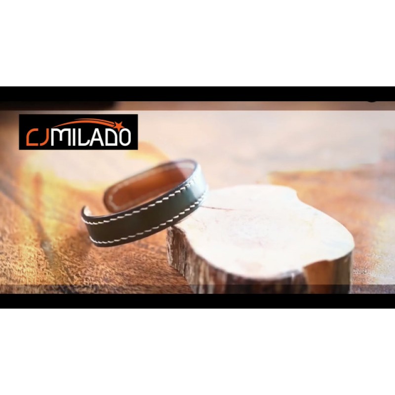 CJMILADO 남성용 정품 가죽 팔찌 - 남성용 수제 조절 가능한 가죽 팔목 팔찌 펑크 스타일 가죽 랩 팔찌