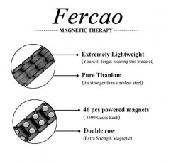 남성용 관절염 및 관절을 위한 Feraco 3X 강도 자석 팔찌, 효과적인 치유 자석 및 업그레이드된 접이식 걸쇠가 있는 넓은 순수 티타늄 남성용 자석 팔찌, 조절 가능