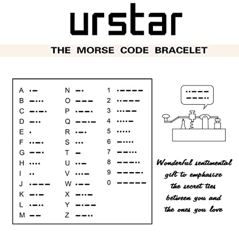 URSTAR 모스 부호 팔찌 여성을 위한 선물 남성, 엄마를 위한 독특하고 재미있는 영감을 주는 선물 아빠 딸 자매 할머니 가장 친한 친구 보석 아버지의 날 어머니의 날 그녀를 위한 생일 Chriatmas 선물