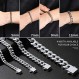 ChainsHouse 남성용 스테인레스 스틸 쿠바 링크 팔찌, 5mm/7mm/9mm/12mm 너비, 7.5"/8.3"/9" 길이, 남성용 블랙/18K 골드 도금 체인 손목 팔찌, 선물 상자 포함