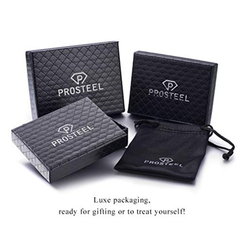 PROSTEEL 남성용 여성용 맞춤형 팔찌, 이름 날짜 초기 견적 조각 맞춤형 팔찌, 스테인레스 스틸 ID 팔찌, 선물 상자 제공