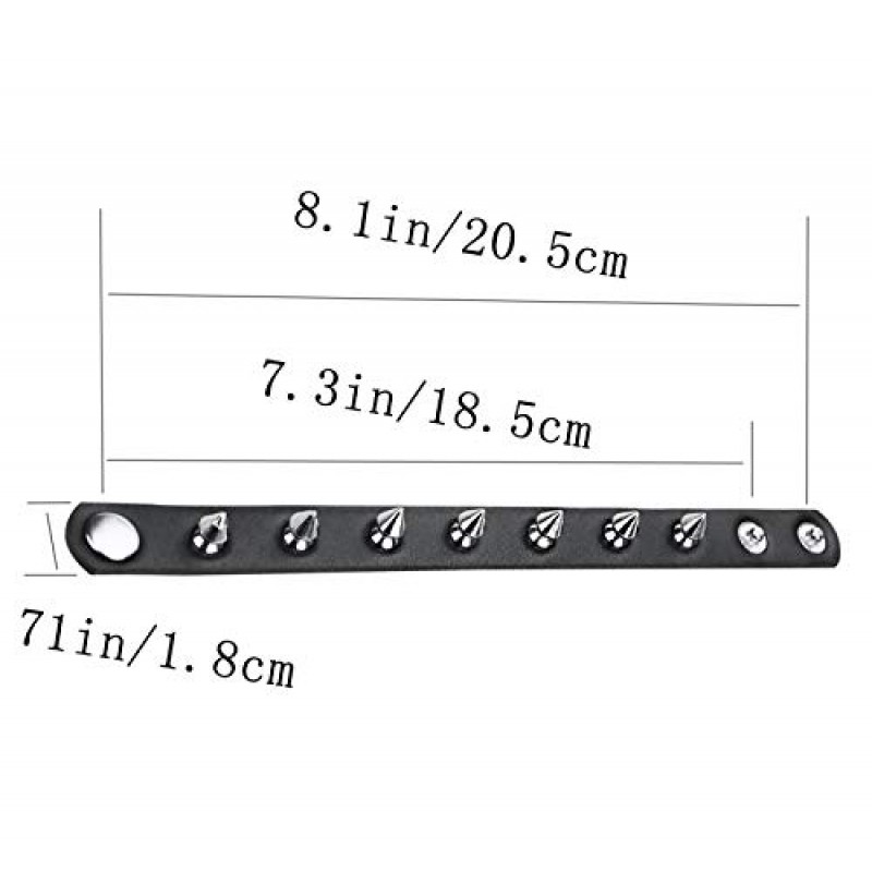 태피터 앨리 가죽 팔찌 스터드 스파이크 리벳 커프 유니섹스 스파이크 초커와 고스 팔찌 세트