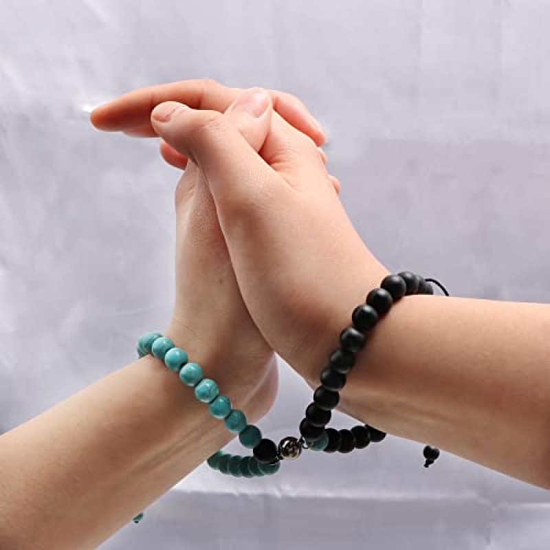 JoycuFF Bf Bf 및 Gf와 일치하는 Braclets 여성용 파란색 팔찌 남성 연인 가장 친한 친구 연결 팔찌 기념일 발렌타인 데이 크리스마스를위한 영원한 사랑 선물