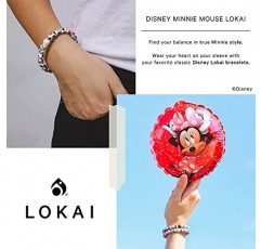 Lokai 디즈니 미키 마우스 & 미니 마우스 컬렉션 팔찌 - 여성 및 남성용 실리콘 비즈 팔찌, 편안한 핏을 위한 슬라이드 온 주얼리 패션 팔찌