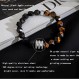 HEFFY 블랙 원시 전기석 크리스탈 스톤 목걸이 펜던트 부적 기둥 펜던트 + 트리플 보호 팔찌 적철광 흑요석 타이거 아이 팔찌 남성 여성 2pcs