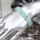 Keleny 세미 보석 14mm 면 처리된 타원형 비즈 크리스탈 락 탄성 팔찌 7.5 인치