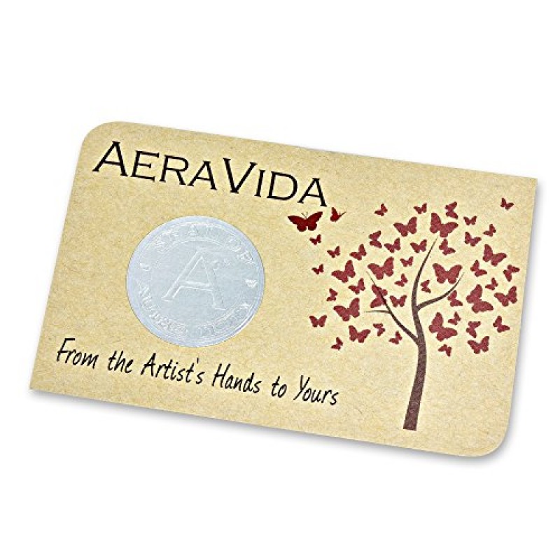 AeraVida 영감 크로스 청록색 스톤 가죽 차크라 커프 팔찌 포함
