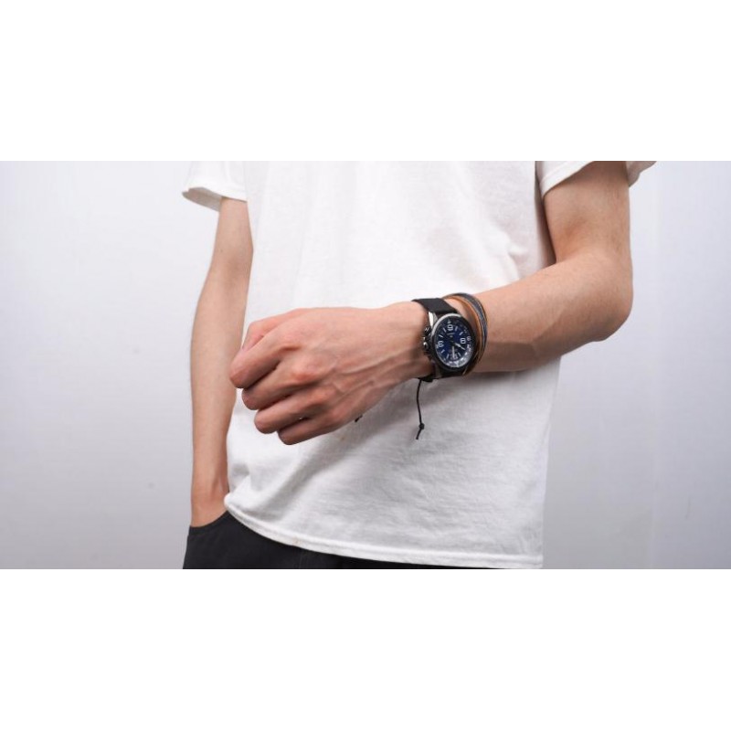 Jstyle 20Pcs 남성 여성을위한 땋은 가죽 팔찌 나무 구슬 대마 코드 짠 커프 랩 멋진 팔찌 민족 부족 로프 팔찌 세트 아버지의 날 선물