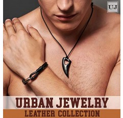 URBAN JEWELRY 브레이드 천연 가죽 팔찌(고유한 디자인 옵션)