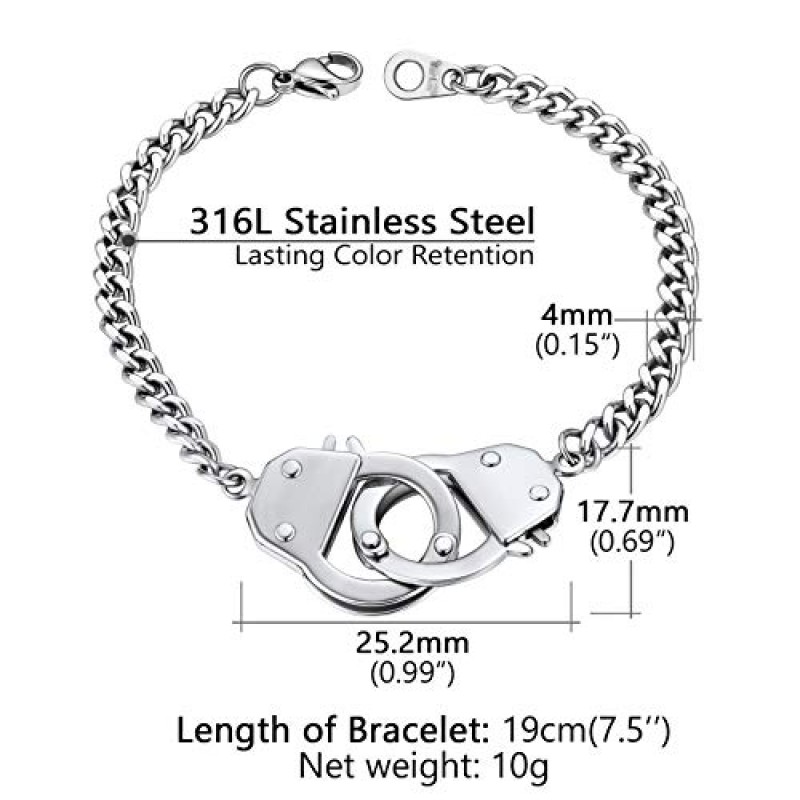 PROSTEEL 트렌디 수갑 디자인/사용자 정의 단어 발목 팔찌 남성 여성 청소년, 316L 스테인레스 스틸 발찌 실버/골드/블랙 톤, 저자 극성, 선물 상자 제공