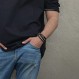 Raymard Mens Tiger Eye Matee 블랙 오닉스 용암 바위 화산석 페르시 팔찌, 남성용 블랙 땋은 가죽 팔찌