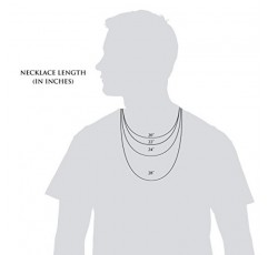 Honolulu Jewelry Company 솔리드 스털링 실버 4mm 6mm 7mm 또는 7.5mm 피가로 링크 체인 목걸이 또는 남성용 팔찌 이탈리아산 랍스터 걸쇠, 7.5