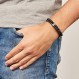 Fossil 남성용 스테인리스 스틸 및 천연 가죽 및/또는 남성용 비즈 팔찌