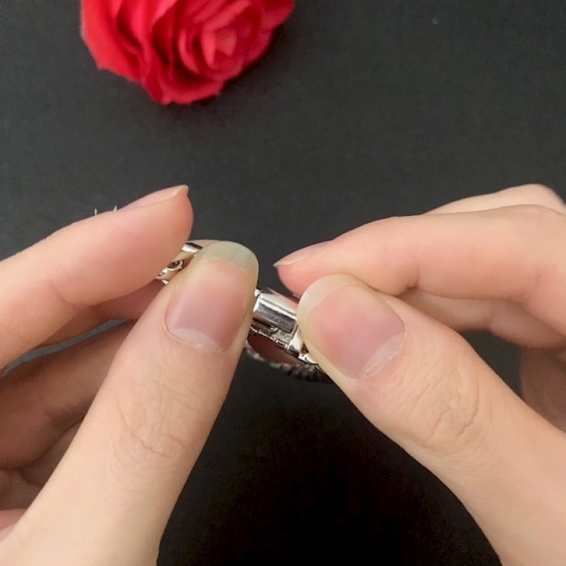 H & Beautimer 패션 925 스털링 실버 클래식 쿠바 체인 팔찌 10mm-7 