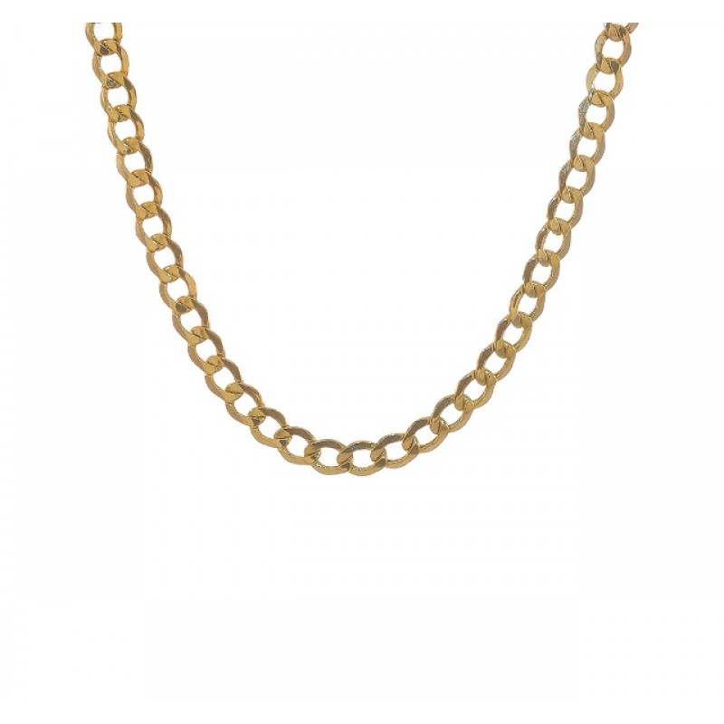 Sonia Jewels 14k 옐로우 골드 6.5mm 커브 쿠바 링크 체인 목걸이 - 안전한 랍스터 잠금 걸쇠 포함