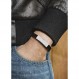 스털링 실버 925 조각 가능한 팔찌 남성용 ID 바 팔찌 블랙 고무 밴드 8"