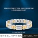 STEEL NATION JEWELRY 남성용 다이아몬드 액센트 팔찌 - 색상 선택
