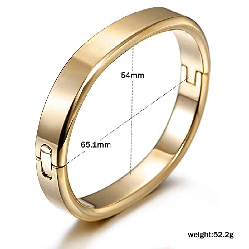 남성용 Jinbaoying Wistic 커프 팔찌 스테인레스 스틸 금속 및 스프링 걸쇠 골드 실버 블랙 도금 Chunky Cuff Bangle Jewelry Gift