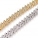 남성용 LKV 골드 쿠바 체인, 힙합 20mm 14K 골드 도금 아이스 아웃 랩 다이아몬드 마이애미 쿠바 링크 체인 팔찌, 풀 Cz 다이아몬드 컷
