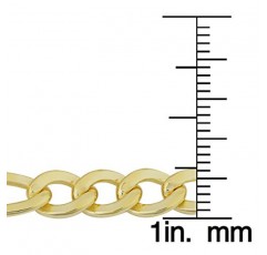 Kooljewelry 14k 옐로우 골드 충전 남성용 솔리드 6mm 하이 폴리시 피가로 링크 팔찌(8.5인치)