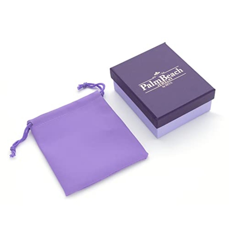 PalmBeach 남성용 옐로우 골드 도금 정품 다이아몬드 액센트 링크 팔찌(14mm), 박스 걸쇠, 8.5인치