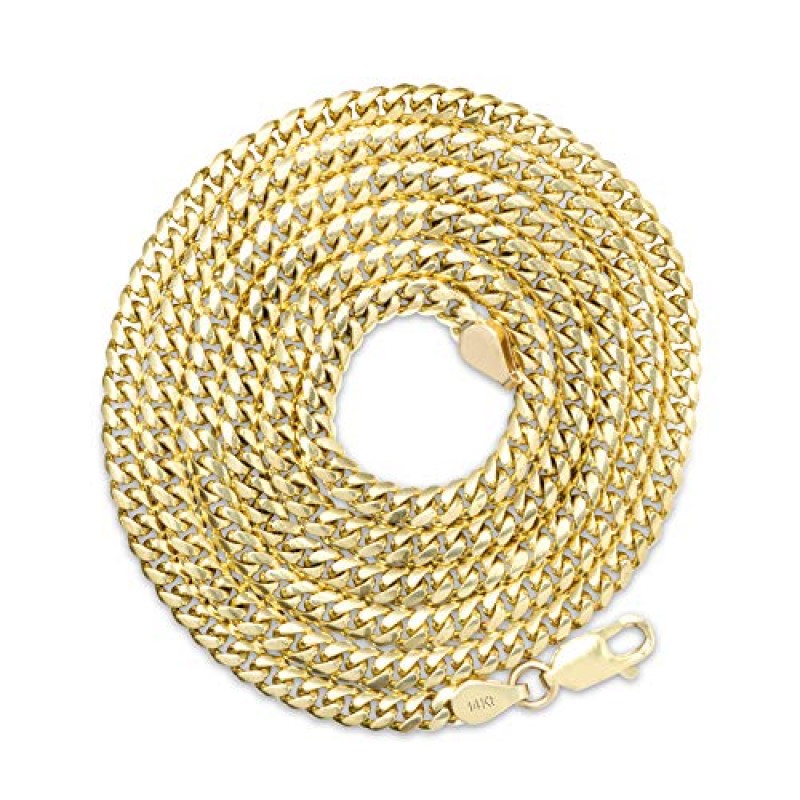 Nuragold 14k 옐로우 골드 3.5mm 솔리드 마이애미 쿠바 링크 체인 팔찌, 남성 여성 주얼리 7