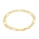 Nuragold 14k 옐로우 골드 솔리드 7.5mm 피가로 체인 링크 다이아몬드 컷 포장 투톤 팔찌, 남성 주얼리 7" 7.5" 8" 8.5" 9"