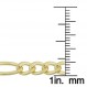 Kooljewelry 14k 옐로우 골드 충전 남성용 솔리드 5.2mm 하이 폴리시 피가로 링크 팔찌(8.5인치)