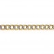 Sonia Jewels 14k 화이트 및 옐로우 골드 투톤 6.75mm 파베 커브 쿠바 체인 목걸이 - 안전한 랍스터 잠금 걸쇠 포함