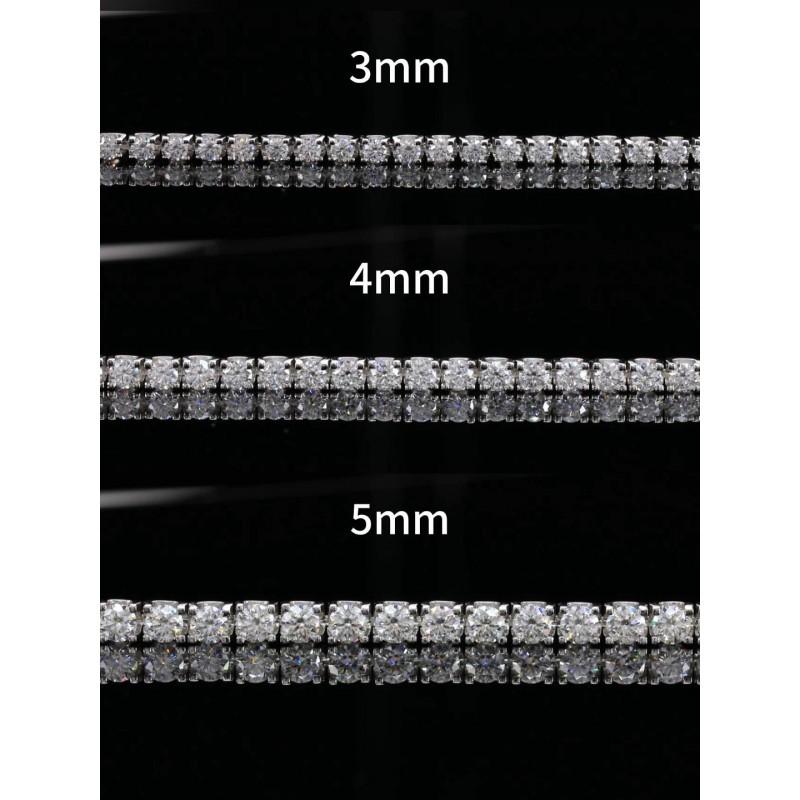 여성용 Moissanite 테니스 팔찌, 18K 화이트/옐로우 골드 도금 스털링 실버 남성용 팔찌 3MM-4MM 실험실에서 신부/생일/발렌타인 데이 선물을 위해 시뮬레이션된 다이아몬드 웨딩 팔찌를 제작했습니다.