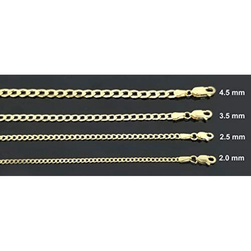 정품 10k 옐로우 골드 할로우 C-링크 남성 및 여성 팔찌/발찌 4.5mm