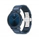 Movado 남성용 Bold Evolution 블루 이온 도금 스틸 케이스 및 링크 팔찌, 블루