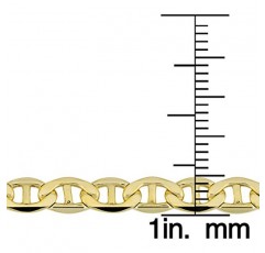 Kooljewelry 14k 옐로우 골드 필드 마리너 링크 체인 팔찌(5mm, 8.5인치)