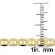 Kooljewelry 14k 옐로우 골드 필드 마리너 링크 체인 팔찌(5mm, 8.5인치)
