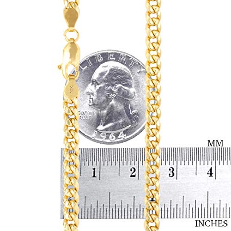 Nuragold 14k 옐로우 골드 4.5mm 마이애미 쿠바 링크 체인 팔찌, 남성 여성 주얼리 7