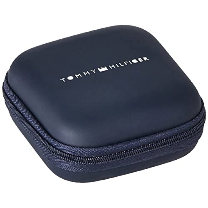Tommy Hilfiger 남성용 주얼리 튜브 더블 랩 브레이드 가죽 팔찌 색상: 블루 (모델: 2790326)