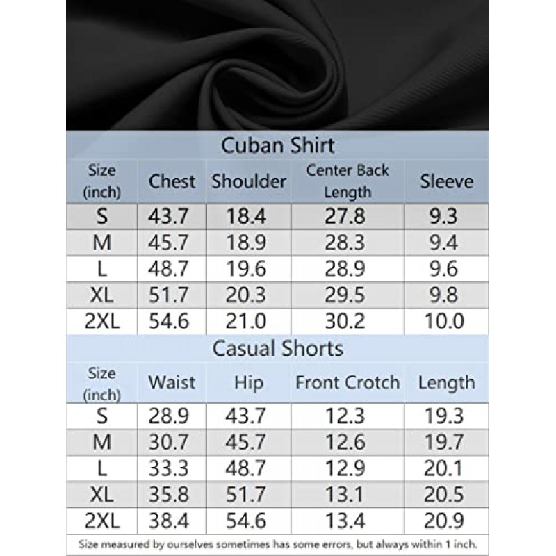 COOFANDY 남성 2피스 짧은 세트 Guayabera 버튼 다운 셔츠 캐주얼 여름 해변 의상