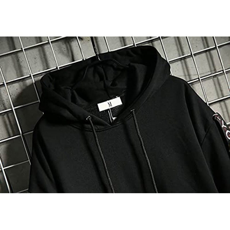 DUDHUH Mens 까마귀 패션 풀오버 편지 인쇄 Tracksuit Techwear 캐주얼 코트 힙합 운동복