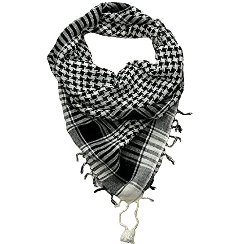 LOVARZI Shemagh 코튼 아랍 Keffiyeh 전술 군사 스카프 머리 목 얼굴 랩