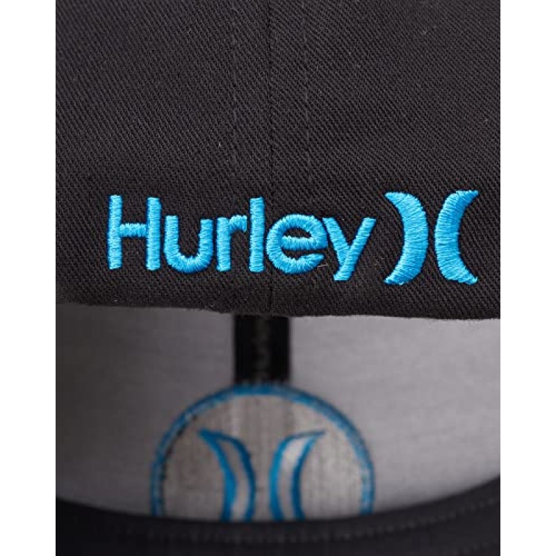 Hurley 남성용 모자 - H2O-DRI 슈퍼 아이콘 곡선 브림 스트레치 핏 캡