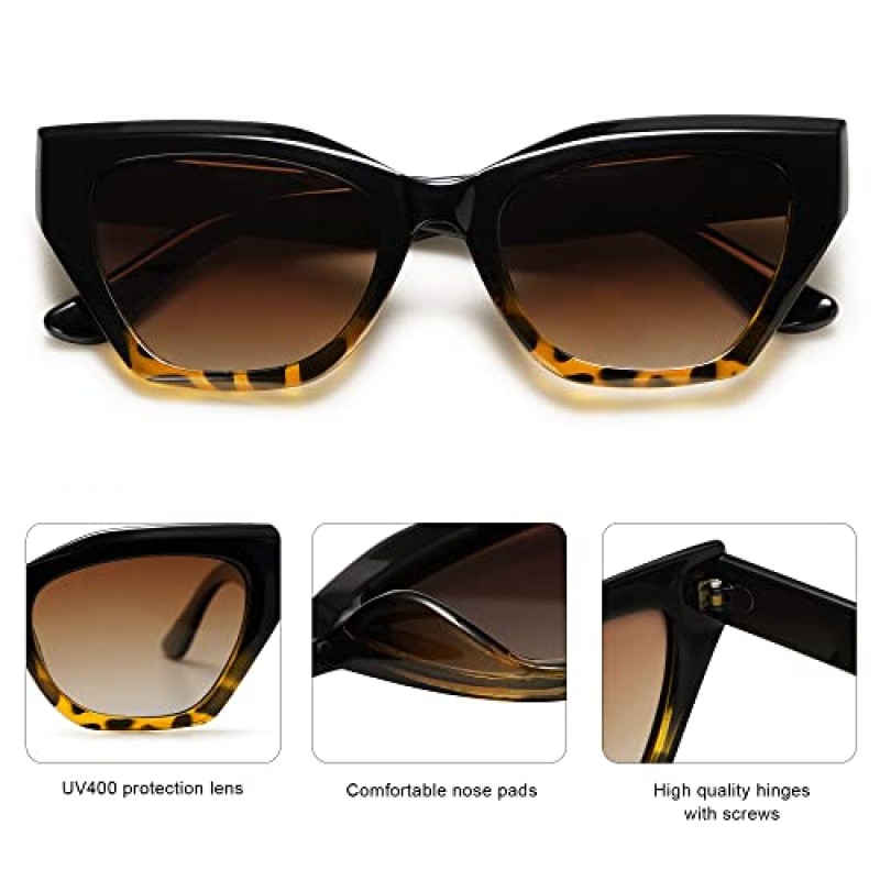 SOJOS Square Cat Eye 여성용 편광 선글라스 레트로 클래식 빈티지 트렌디 Cateye Shades Sunnies Gafas desole SJ2235