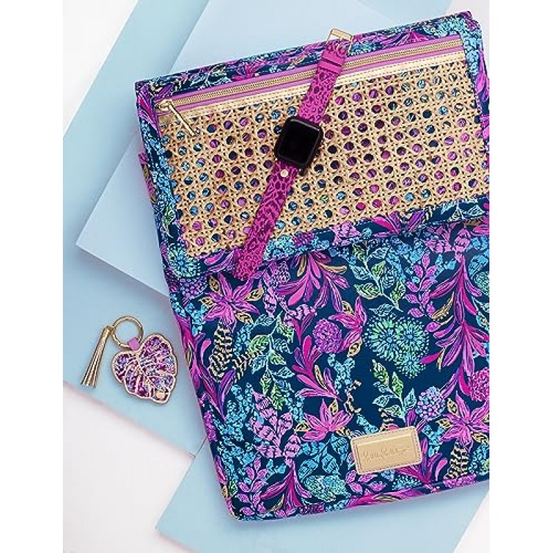 Lilly Pulitzer 에어태그 키체인, 귀여운 에어태그 홀더, 수하물, 자동차 열쇠 또는 ​​개 목걸이용 참신한 모양의 에어태그 열쇠 고리